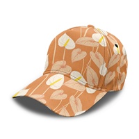Gorra de Béisbol de Lona Curvada de Seis Paneles, Personalizable y Elegante, con Estampado de Anturio Estilo Hawaiano, Ajustable, Unisex, con Impresión por Transferencia de Calor