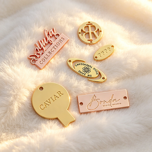 Custom Garment Accessories Metal Clothing Labels Brand Logo Gold Embossed Metal <b>Tag</b> Plate Metal Shoe Label Metal <b>Bag</b> Decoration - Product Image 3