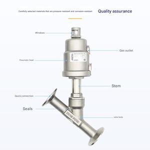 Vanne à siège incliné pneumatique à installation rapide en acier inoxydable 304 pour vapeur, Vanne à siège incliné pneumatique à fixation par collier - Product Image 3