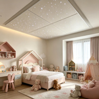 Panneau acoustique de plafond ciel étoilé en aluminium sur mesure 1200x600mm avec éclairage à fibres optiques pour plafond acoustique étoilé KTV