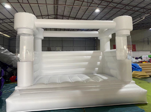 Vente flash - Château gonflable pour enfants en PVC blanc de 0,55 mm, 10 pieds x 13 pieds, avec ballons, château gonflable blanc pour événements - Product Image 5