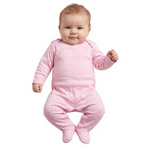 Baby Romper Jumpsuit 100% Organic Cotton Knitted Unisex Summer Eco-Friendly OEM Wholesale Clothing Snap Button Closure Europe - Product Image 1