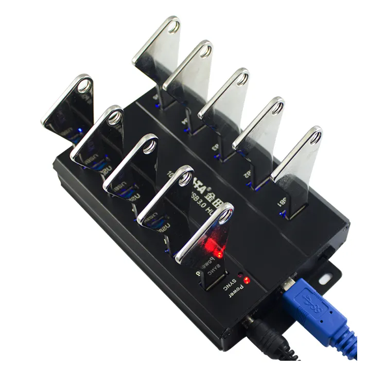 شاحن مفتاح يعمل بالطاقة مخصص محطة شحن صناعية sync usb hub 10 منفذ