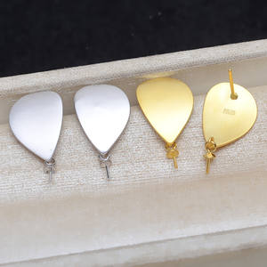 Boucles d'oreilles en argent S925, style dentelle, avec perle Maberto de 12,5 mm, accessoires de bricolage, plateau vide, composants de bijoux semi-finis - Product Image 1