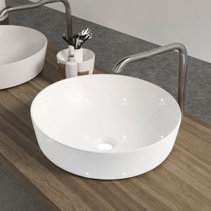 Bon marché Prix <span class=keywords><strong>Céramique</strong></span> de couleur blanche Design simple Comptoir de bonne qualité Lavabo fait à la main Salle de bain Art Évier Bol - Product Image 2