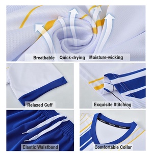 Ensemble de maillots de football pour enfants sur mesure en gros, polyester, vêtements de sport à séchage rapide, respirant, maillot d'équipe et short - Product Image 2