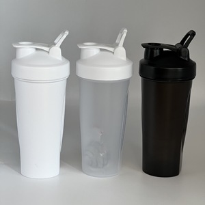 Botol <span class=keywords><strong>Shaker</strong></span> Protein Plastik Bebas BPA dengan Logo Grosir atau Kustom untuk Olahraga Kebugaran Gym 600 ml Hitam Kaku - Product Image 1