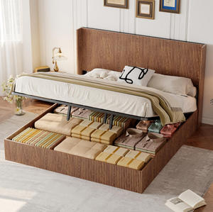 Cadre de lit king-size en bois de chêne massif, artisanal et moderne, avec fonction réglable, style luxueux et confortable pour chambre à coucher - Product Image 1