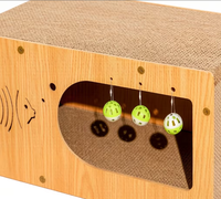 Centre d'activités complet pour chat de grande taille, écologique, durable, en carton, avec 3 jouets suspendus |   Jeu et griffoir tout-en-un
