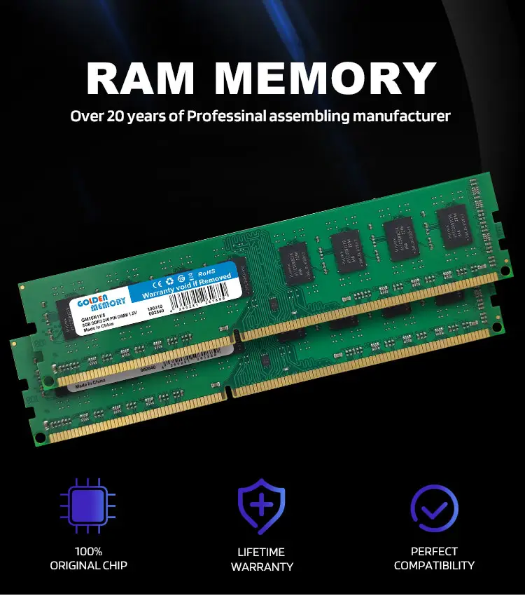 डेस्कटॉप 8 gb ddr3 रैम 1600 Mhz स्मृति मॉड्यूल रैम ddr3 8 gb