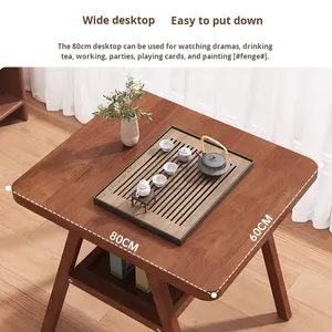 Juego de 3 sillas de mesa apilables Bistro, juego de mesa y silla de comedor pequeña de ratán de madera, juego de anidación para taberna, balcón, comedor - Product Image 4