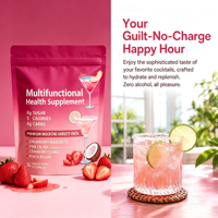 Poudre d'électrolytes Solilan, complément alimentaire multifonctionnel, complément à base de plantes en marque privée avec de vrais fruits, Keto et vitamine C