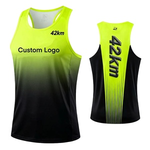 Biến Marathon vào đường băng của bạn tùy chỉnh thiết kế logo in ấn 100% polyester 160 GSM đua chạy <span class=keywords><strong>SINGLET</strong></span> cho Marathon sự kiện - Product Image 2