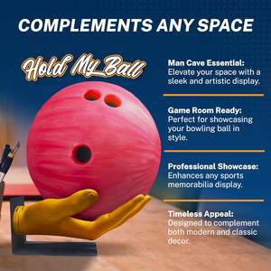 Soporte para Bola de Boliche, Duradero, Dorado, Antideslizante, Esculpido a Mano, Organizador de Exhibición para Entusiastas del Deporte, de Plástico - Product Image 2