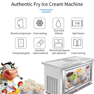 Machine à rouleaux de crème glacée professionnelle PF2S-6C avec plaque froide double carrée - Product Image 3