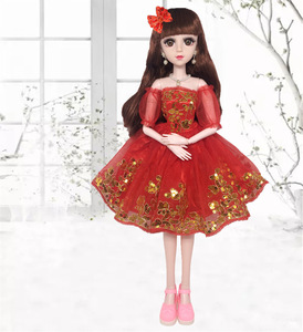 60cm <span class=keywords><strong>muñeca</strong></span> <span class=keywords><strong>grande</strong></span> puede usar ropa conjunto Puff manga princesa falda lentejuelas rojo Falda corta ropa de coche - Product Image 2