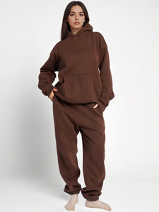 Tuta da uomo autunno/inverno con logo personalizzato ORM, set di felpe con cappuccio taglie forti, set di felpe con cappuccio unisex in cotone per jogging da uomo - Product Image 3