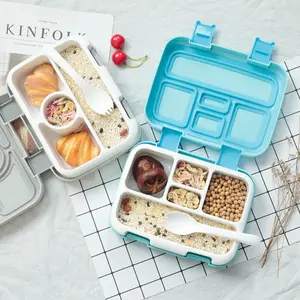 Boîte à déjeuner à Bento Amazon avec couverts boîte à Bento en plastique De qualité alimentaire avec serrure étanche pour enfant