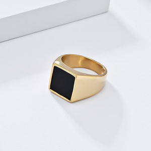 yunnique style minimalist geometric stamp <b>titanium</b> steel <b>ring</b> for men, a sophisticated and understated luxury acces - Product Image 3