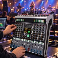 Console de mixage audio professionnelle AOFO 8 canaux avec 99 effets DSP, Bluetooth, USB, MP3, égaliseur 7 bandes pour DJ, scène, système de sonorisation en direct