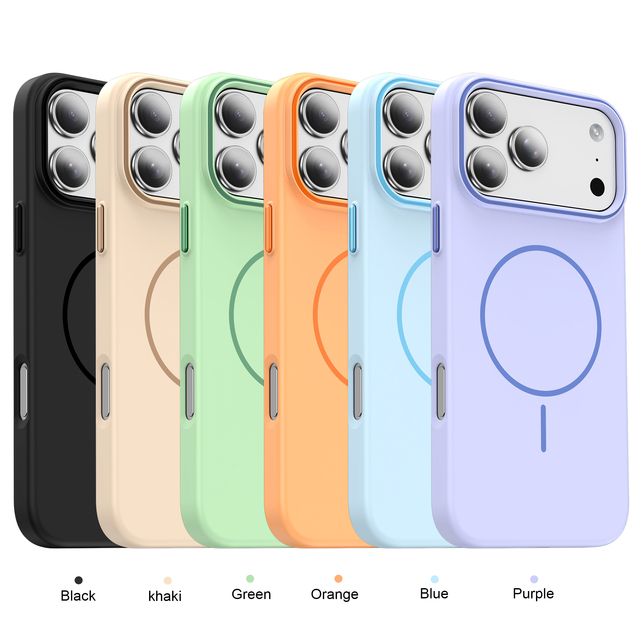 LeYi 2026 Colourful Magnetic Charging Phone Cover Slim Soft Touch Comprehensive protection Phone Case for iphone 16 E 17 Pro Max