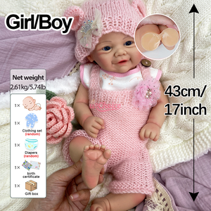 Bambole Reborn Realistiche Vivienne da 17" in Silicone per Bambina/Bambino Design Personalizzato da Foto/Campione Fornitura B2B all'Ingrosso con Certificazione CE - Product Image 4