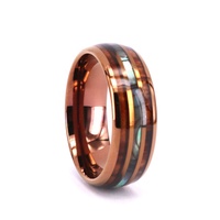 Doppelte Koa-Holz-Inlay-Abalone-Schale im Center Brown Promise Ring