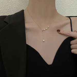 JON all'ingrosso elegante perla pendenti charms gioielli collana girocollo per le donne fantasy bulk set 925 collare de oro