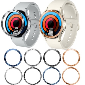 Anillo de bucle de bisel para <span class=keywords><strong>Samsung</strong></span> Watch 6 Marco adhesivo antiarañazos de acero inoxidable para Galaxy Watch6 43mm 47mm Cubierta de bisel de reloj - Product Image 1