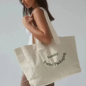 Bán buôn Thêm lớn Heavy Duty Canvas Tote Bag với dây kéo và túi với logo in - Product Image 2