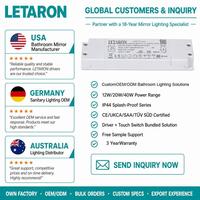 Controlador LED LETARON con Garantía de 3 Años, Resistente al Agua IP44, Certificado TUV CE, Controlador LED Super Delgado para Iluminación de Espejos de Baño
