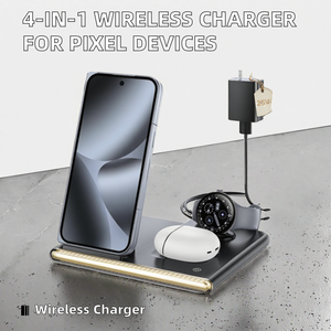 Cargador Inalámbrico para Google <span class=keywords><strong>Pixel</strong></span> Watch 4, <span class=keywords><strong>Pixel</strong></span> 10 Pro Series, <span class=keywords><strong>Pixel</strong></span> <span class=keywords><strong>Buds</strong></span> Pro 2 - Luz Nocturna y Estación de Carga de 20W - Product Image 2