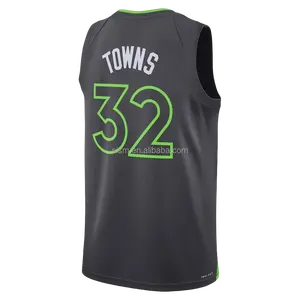 最佳质量缝制/热压篮球球衣 #5安东尼·爱德华兹 #32卡尔-安东尼·汤斯 #21凯文·加内特·凯尔·安德森