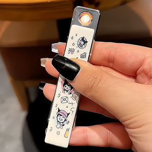 Briquet électronique moderne rechargeable avec logo personnalisable OEM/ODM, incrustation dorée, style Zen asiatique, pour le camping, vente en gros - Product Image 1