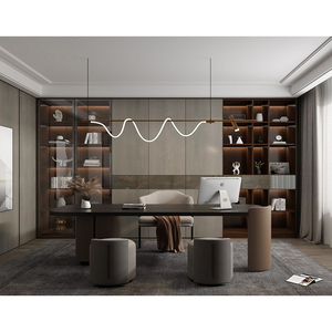Estantería Alta de Diseño Moderno y Lujoso con Luz LED, Mueble de Almacenamiento para Libros, Librería de Madera <span class=keywords><strong>Blanca</strong></span> con Puertas de Vidrio y Cajones - Product Image 4