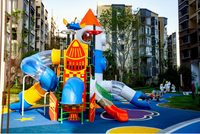 Ensemble d'Aventure de Terrain de Jeux en Forme de Fusée Inspiré de l'Espace Yonglang pour Parcs Jardins d'Enfants Plastique LLDPE Acier Galvanisé Âges 3-12