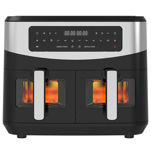 Freidora de aire inteligente, cesta dual de <span class=keywords><strong>9L</strong></span>, 10L, acero inoxidable, digital, con doble olla - Product Image 2