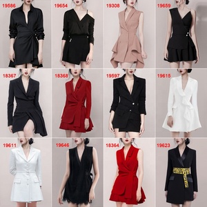 MZ18367 Venta caliente negro elegante de oficina plisado vestidos dama mujer Formal trajes para vestido de oficina - Product Image 6