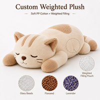 Peluche lestée haut de gamme personnalisée en forme de chat, animal en peluche sur mesure, jouet en peluche OEM pour cadeau d'enfant, confort sensoriel, direct usine