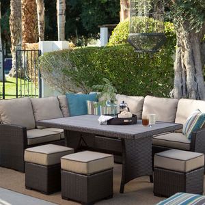 Muebles de mimbre para jardín modelo sofá de exterior para todo tipo de clima con diseño moderno precio barato - Product Image 2