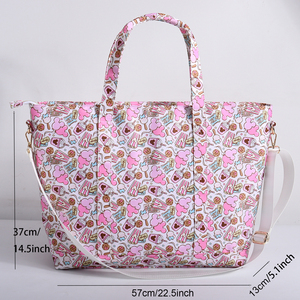 Custom All over Print Large Magic Kingdom Handbag Waterproof <b>Nylon</b> Zipper <b>Tote</b> Bag Theme Park Magic Travel Bag Women's <b>Tote</b> Bag - Product Image 5