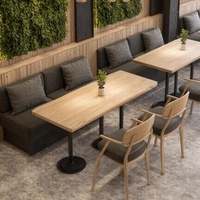 Ensemble de mobilier de restaurant commercial de luxe en bois modulaire OEM ODM : banquette, fauteuil, table et chaises pour salle à manger