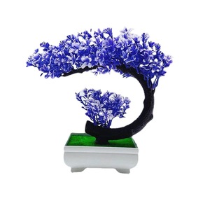 Bonsaï Qi Xing Moon Tree en plastique, plante en pot de 22 cm, fleur artificielle, mini paysage, décoration d'intérieur - Product Image 5