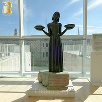 Statue de fille oiseau en bronze, décoration de jardin extérieure, taille personnalisée, à vendre