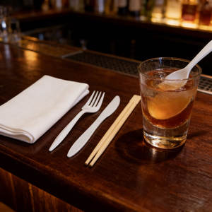 <span class=keywords><strong>Juego</strong></span> de Cubiertos Desechables Biodegradables de Plástico PP/PET/PS/PLA con Cuchara, <span class=keywords><strong>Tenedor</strong></span>, <span class=keywords><strong>Cuchillo</strong></span> <span class=keywords><strong>y</strong></span> Servilleta, Envasados Individualmente - Product Image 3