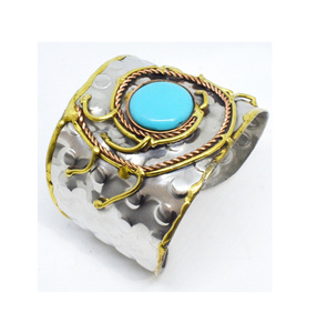 Promotion Spéciale Noël 2024 : Manchette en Laiton Multicolore, Bijou de Manchette Carré avec Finition Argentée Antique, pour Vêtements d'Hiver - Product Image 4