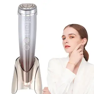 2024 New Home Use Beauty Equipment RF EMS Micro Current Anti-aging Neck Face Lifting Machine Led Light Therapy Massager Device