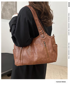 Nuova borsa grande da donna <span class=keywords><strong>Vintage</strong></span> da donna borsa Tote a spalla di grande capacità da donna in morbida pelle Messenger Shopping - Product Image 5