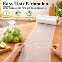 Sacs en plastique transparents pour fruits et légumes imprimés sur mesure, rouleaux de sacs en HDPE pour les produits frais, pour les épiceries