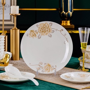 Bộ đồ ăn sứ cao cấp, họa tiết hoa mẫu đơn, chất liệu xương sứ, dùng cho nhà hàng, tiệc cưới, nhà ở. - Product Image 5